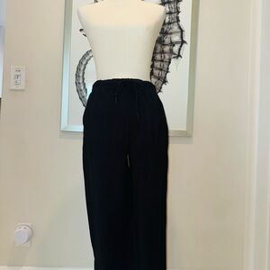 Mango Black Wide Leg Pants High Waisted